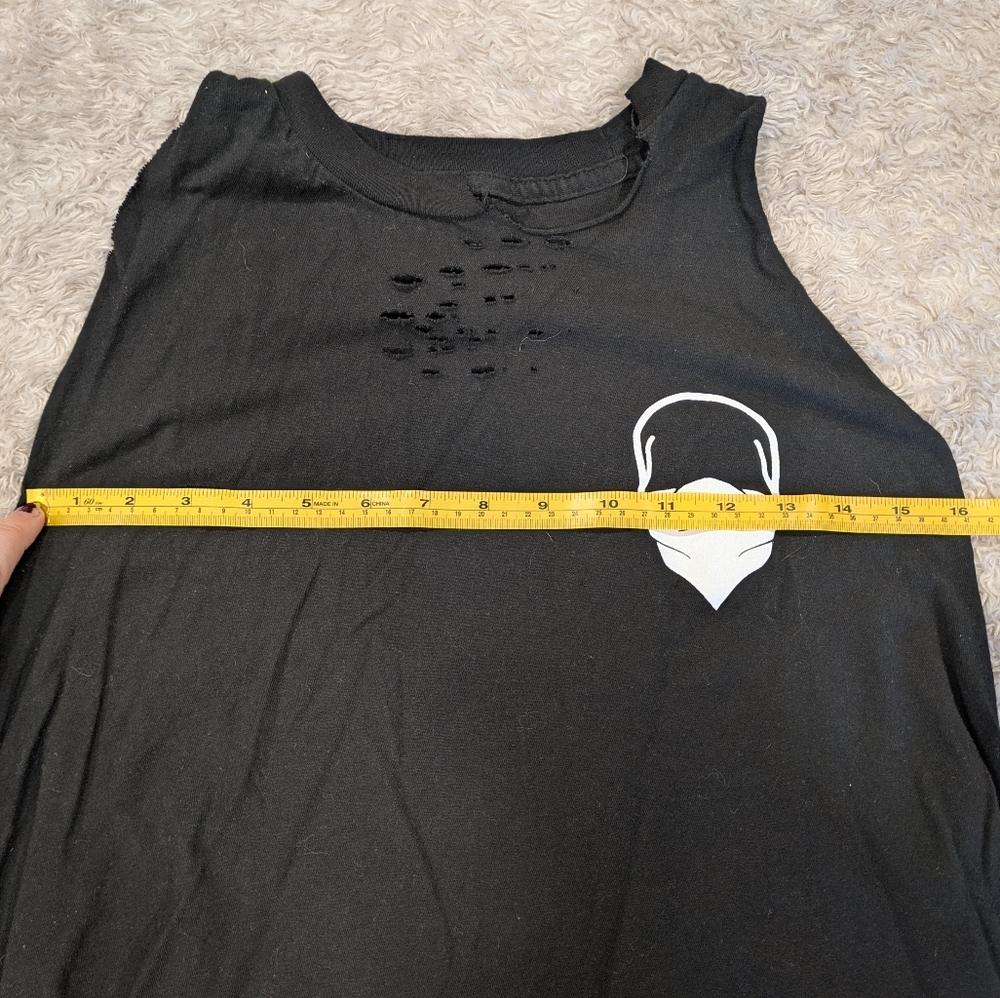 Ol' Lady Skull Distressed Tank Sz XL - Picture 10 of 13